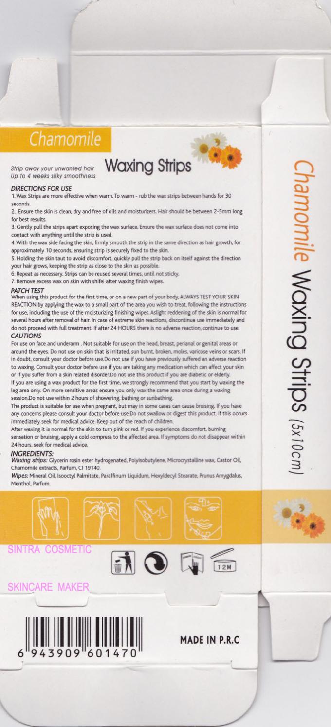 Fast Hair Remover Facial Wax Strips Depilatory Chamomile Extract STF1104