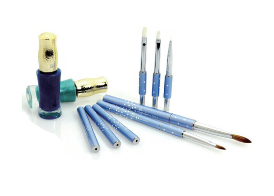 Kolinsky Sable Hair Nail Art Brushes Set , Nail Polish Applicator Brush
